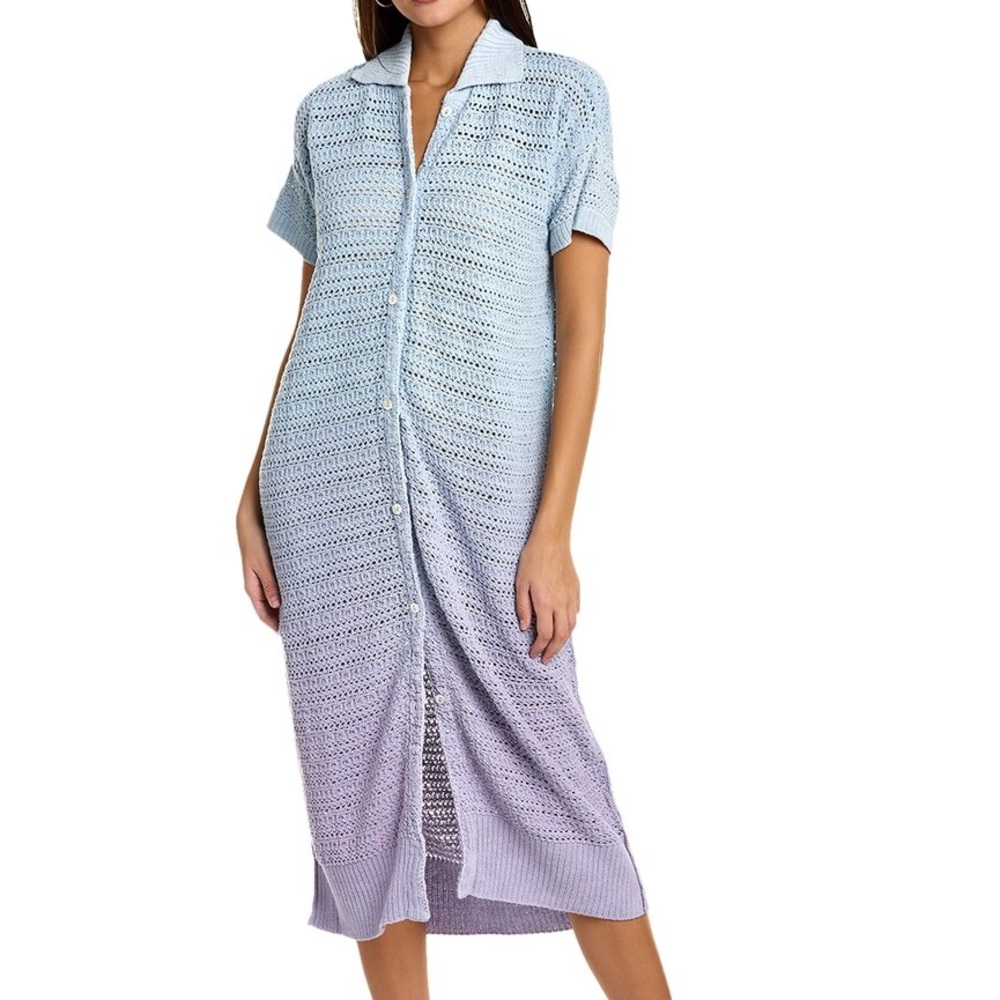 Free People Alicia Crochet Dress – Button Front –‎ Purple – Medium